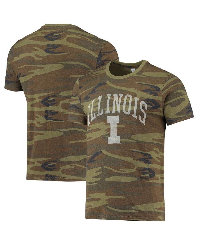 

Мужская футболка Tri-Blend Camo Illinois Fighting Illini Arch Logo Alternative Apparel, зеленый