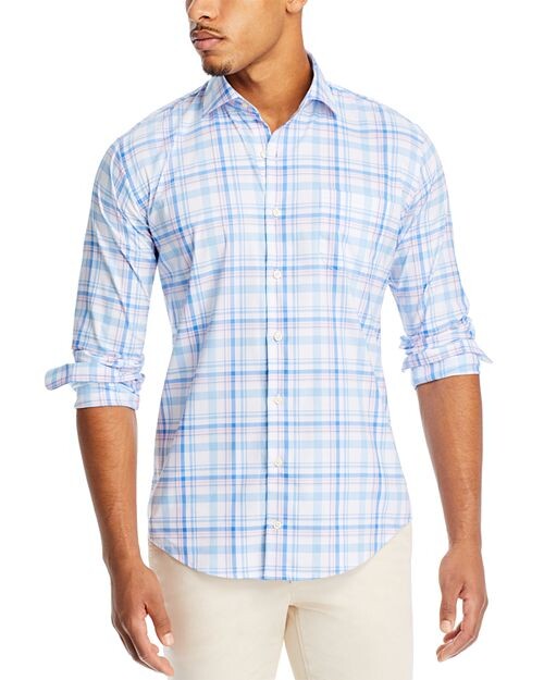 

Спортивная рубашка с длинным рукавом и пуговицами Payson Crown Lite Peter Millar, цвет Blue