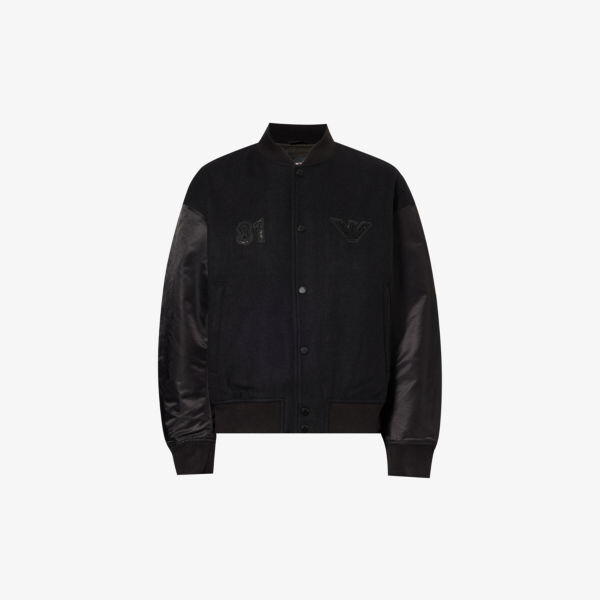 

Куртка из смесовой шерсти с нашивкой-логотипом Emporio Armani, цвет nero