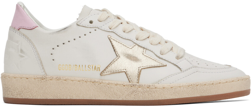 

Бело-розовые кроссовки со звездами Golden Goose, Розовый, Бело-розовые кроссовки со звездами Golden Goose