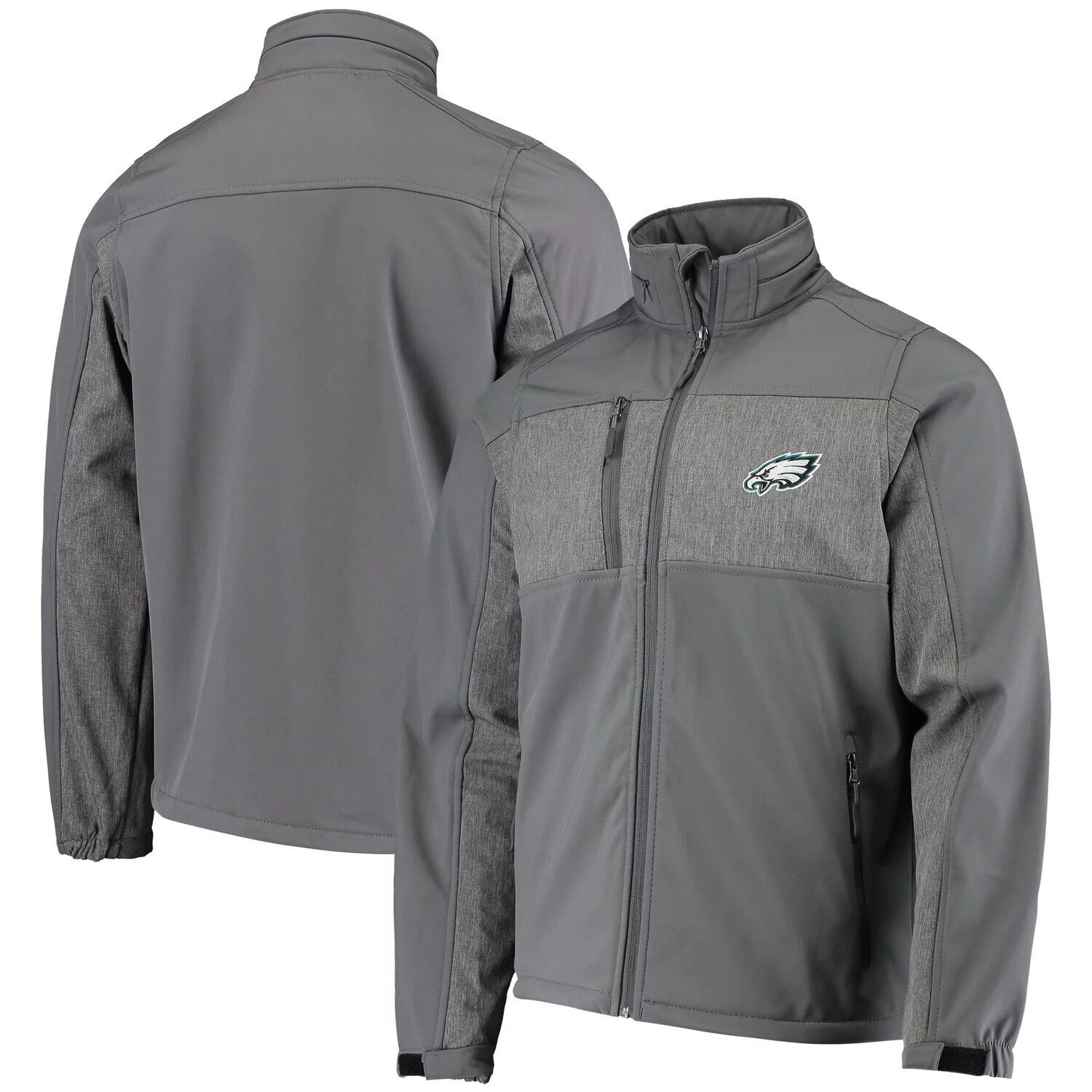 

Мужская куртка Dunbrooke Graphite Philadelphia Eagles Circle Zephyr Softshell с молнией во всю длину