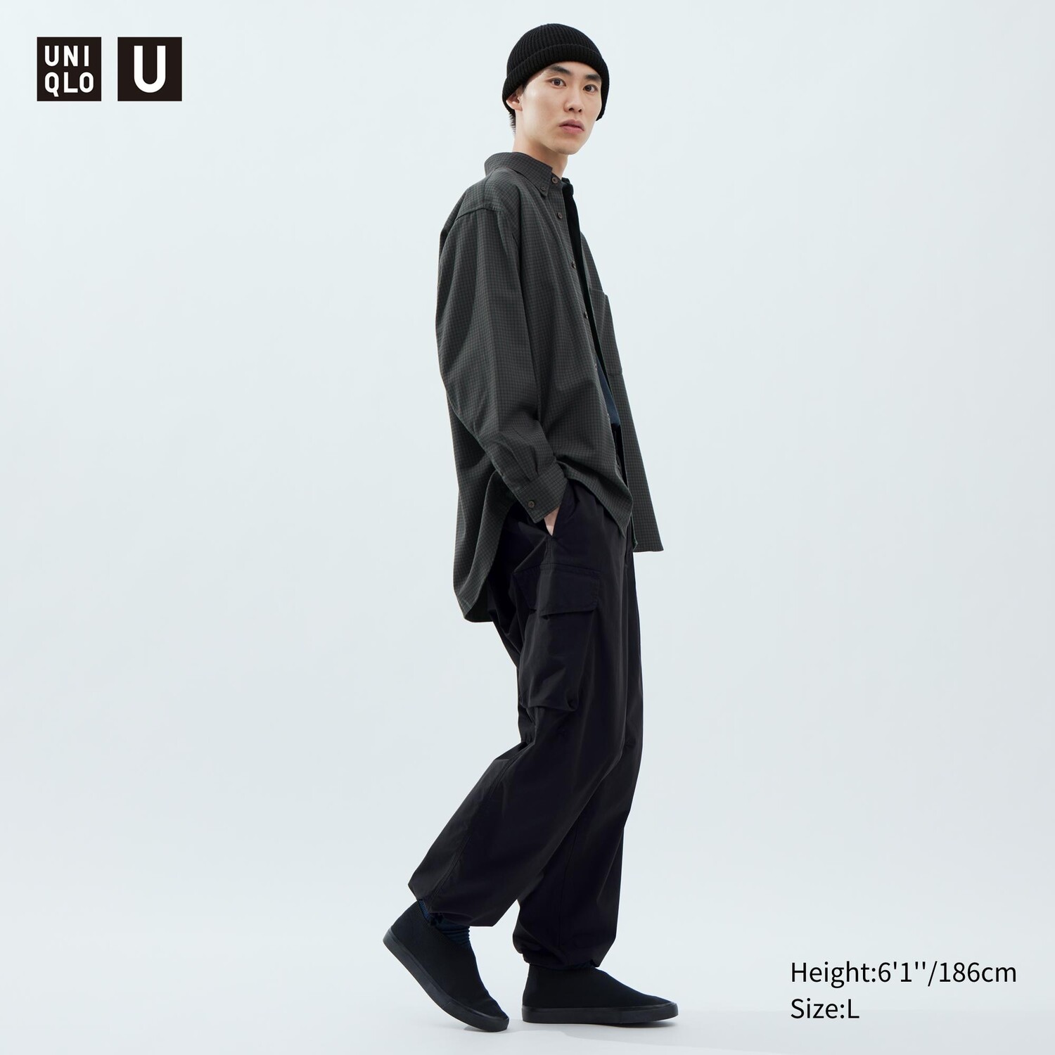 

Брюки-карго Uniqlo U широкого кроя с парашютом Uniqlo, черный