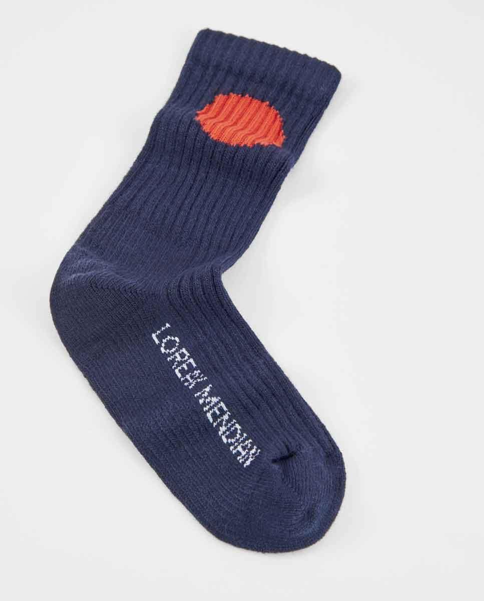 Синие носки унисекс с контрастным логотипом Loreak Mendian, синий