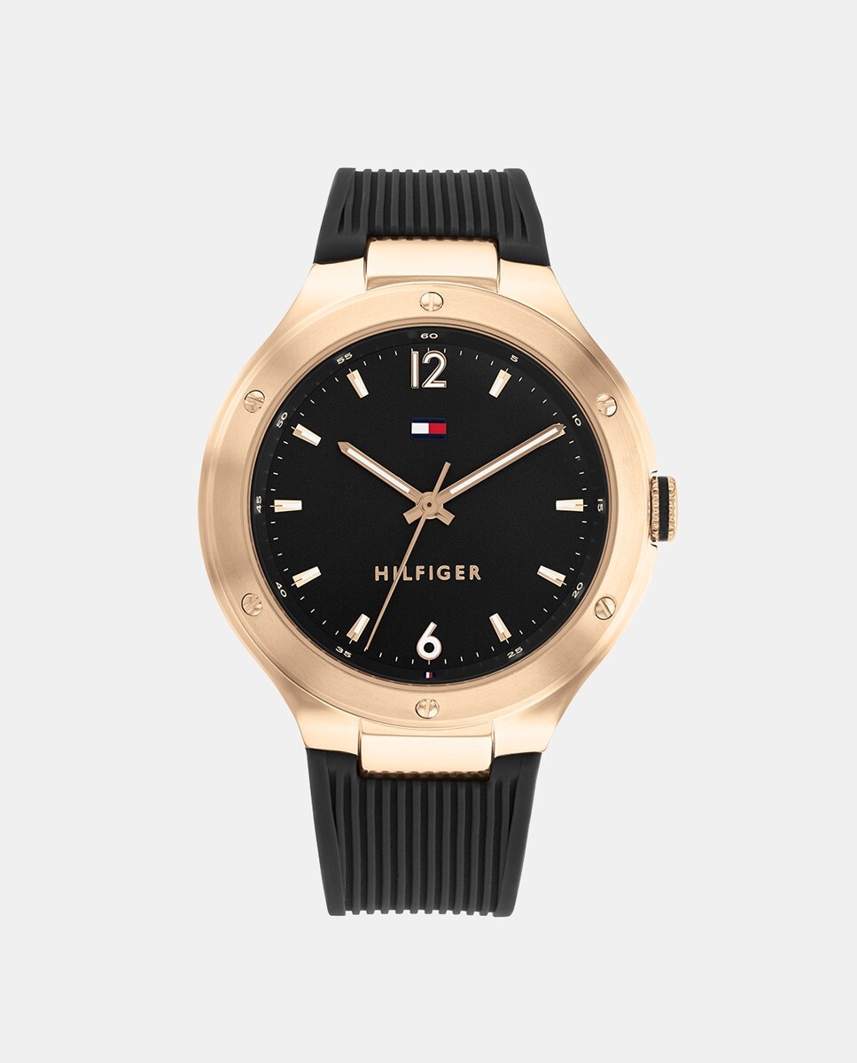 

Женские часы 1782474 черные силикон Tommy Hilfiger, черный