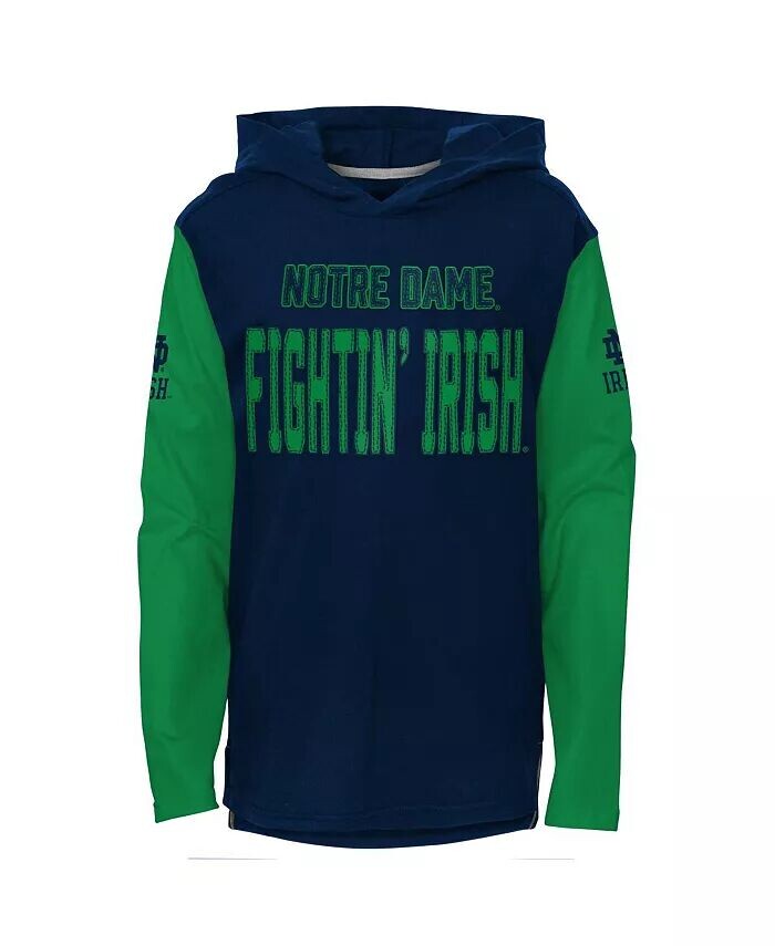 

Темно-синяя толстовка с капюшоном Big Boys Notre Dame Fighting Irish Heritage и футболка с длинными рукавами Outerstuff, синий