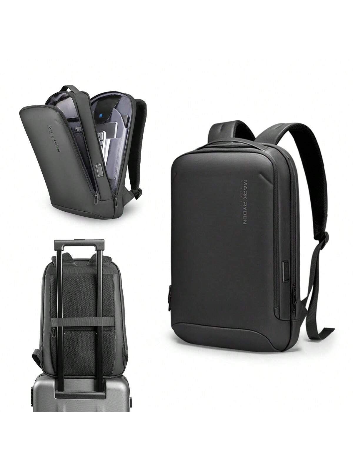 Рюкзак Mark Ryden для мужчин, черный 17,3 дюйма кожаная сумка для мужчин вместительный мужской рюкзак с usb зарядкой портфель для ноутбука 15 6 дюйма