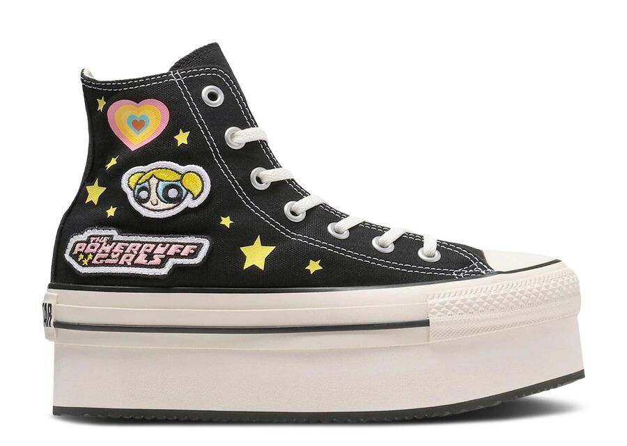 

Кроссовки Converse The Powerpuff Girls X Chuck Taylor All Star Chunkyline High GS, черный