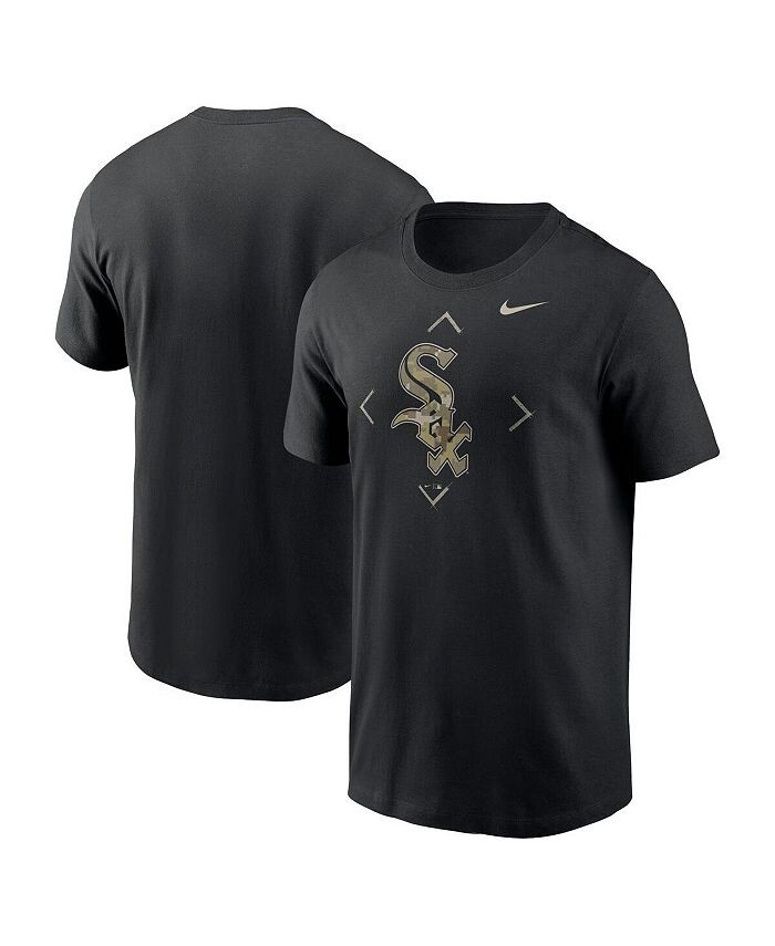 

Мужская черная футболка с камуфляжным логотипом Chicago White Sox Nike, черный