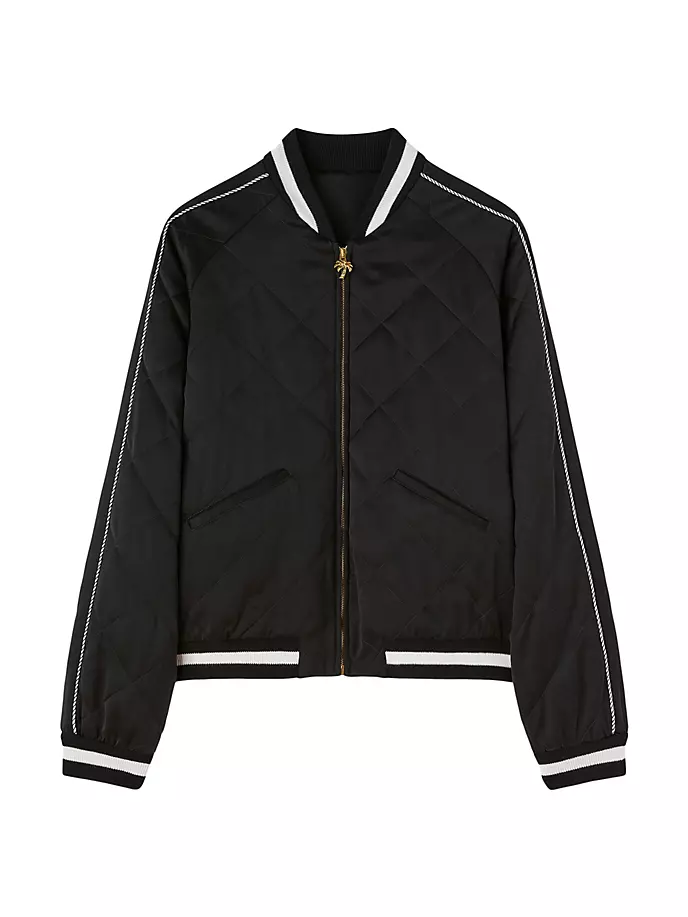 

Стеганая куртка с сувенирной вышивкой Palm Angels, цвет black gold