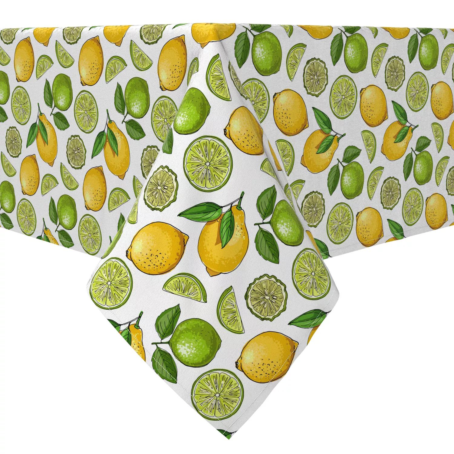 Прямоугольная скатерть, 100% хлопок, лимоны и лаймы скатерть лимоны прямоугольная 160x135 см цвет желтый