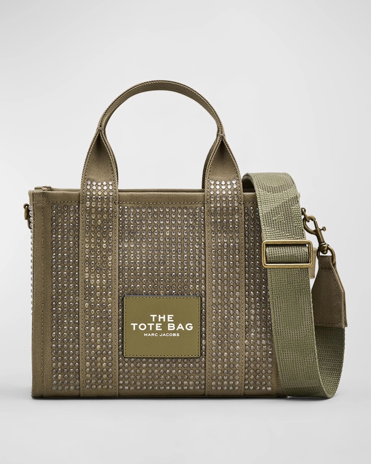

Маленькая сумка-тоут из парусины Crystal Marc Jacobs, цвет Slate Green Crystal