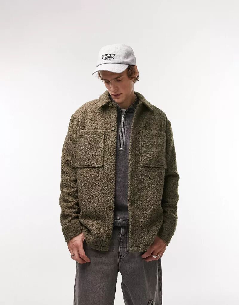 

Куртка-букле Topman цвета хаки
