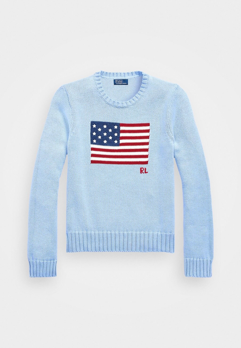 

Вязаный свитер FLAG COTTON CREWNECK JUMPER Ralph Lauren, синий