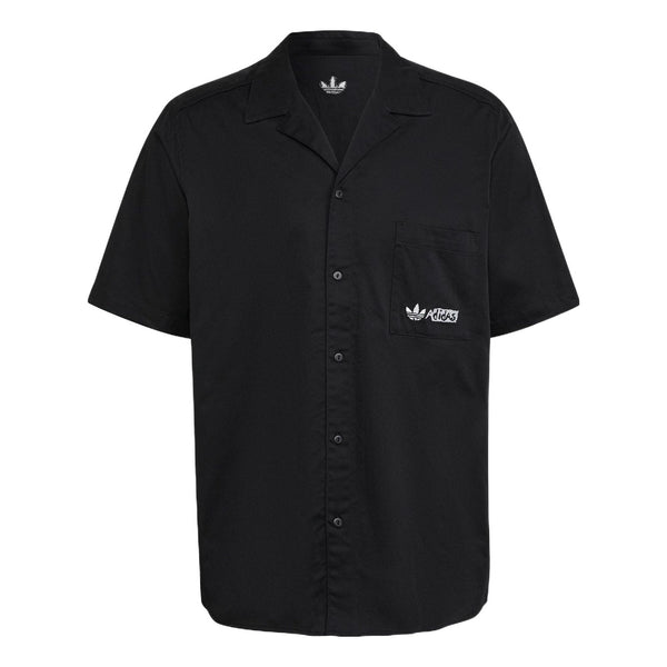 Рубашка adidas originals Solid Color Logo Sports Short Sleeve Shirt Black, мультиколор