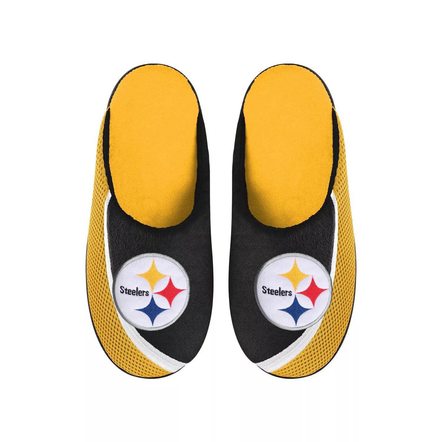 

Мужские тапочки с цветным краем и большим логотипом FOCO Pittsburgh Steelers