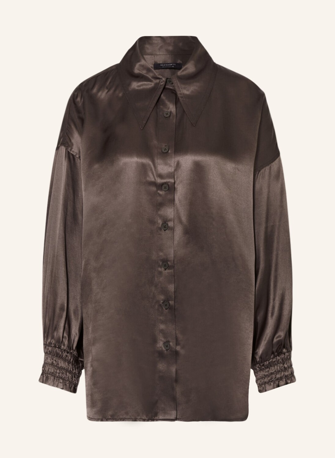 

Блуза рубашка ALLSAINTS CHARLI mit Seide, темно-коричневый