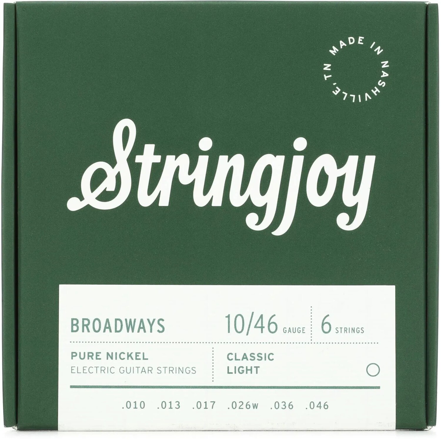 

Струны для электрогитары Stringjoy Broadways Classic из чистого никеля — легкий калибр (.010–.046)
