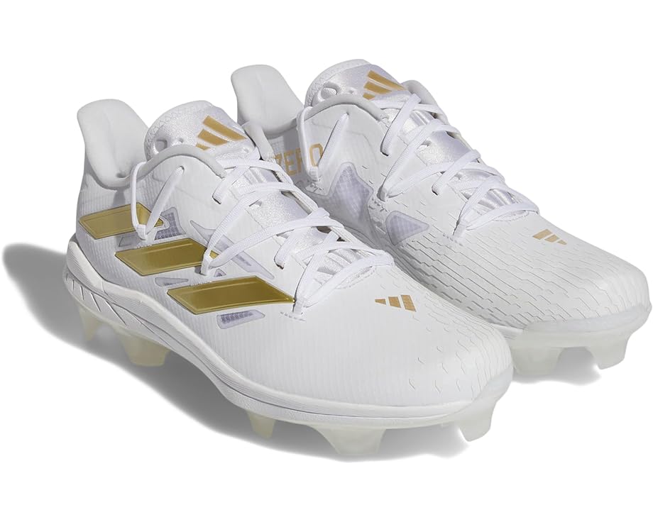 Кроссовки adidas Adizero Afterburner 9 Baseball Cleats, цвет Footwear White/Gold Metallic/Footwear White