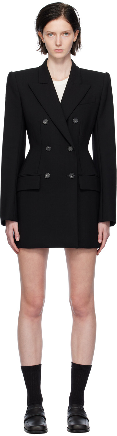 

Черное двубортное мини-платье Sportmax, Черный