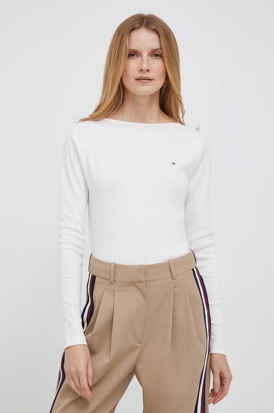 

Хлопковый топ с длинными рукавами Tommy Hilfiger, белый