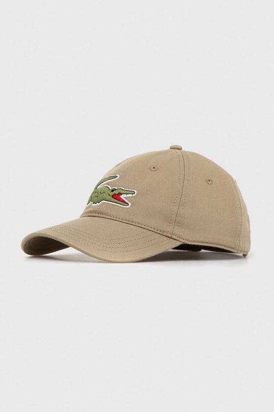 

Хлопковая бейсболка Lacoste, коричневый