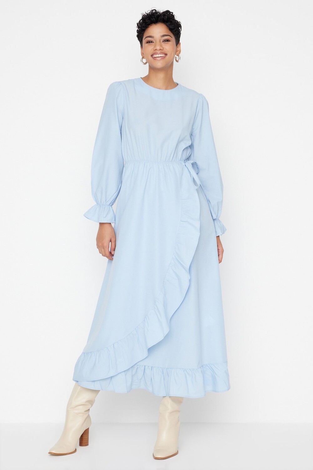 

Платье - Синее - Фигуристка Trendyol Modest, синий