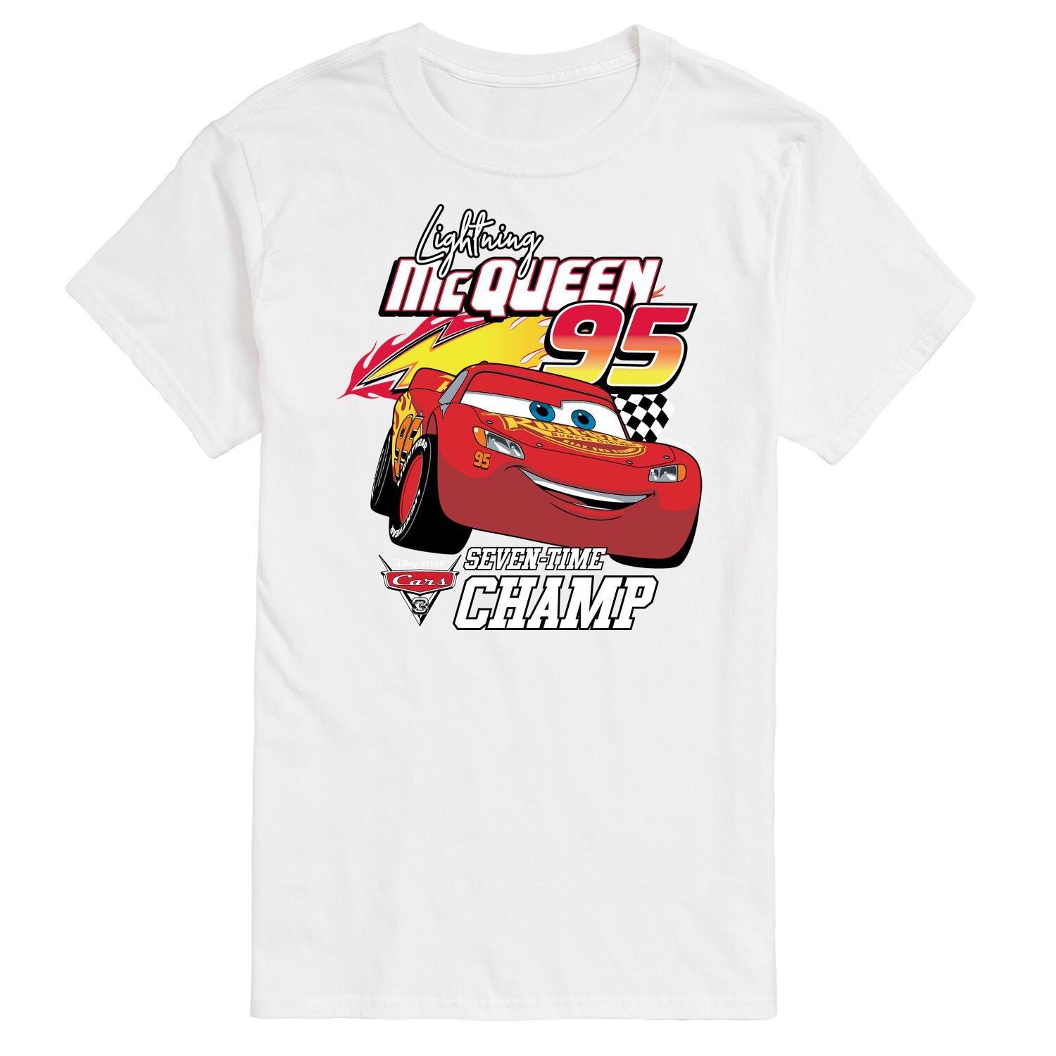 

Мужская футболка с рисунком Молнии Маккуина Disney/Pixar Cars Licensed Character, белый
