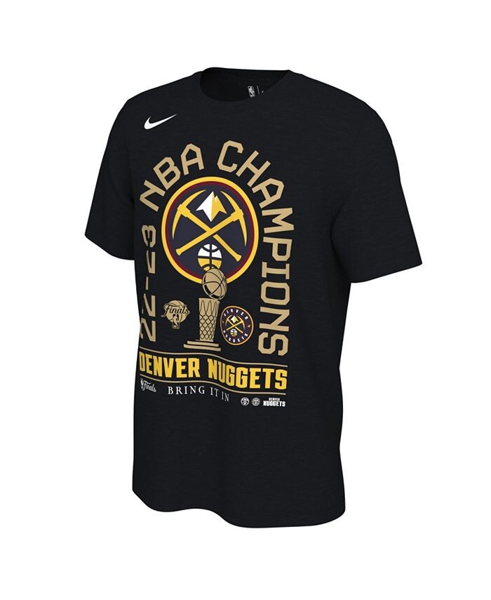 

Черная мужская футболка Denver Nuggets 2023 NBA Finals Champions Locker Room Nike, черный