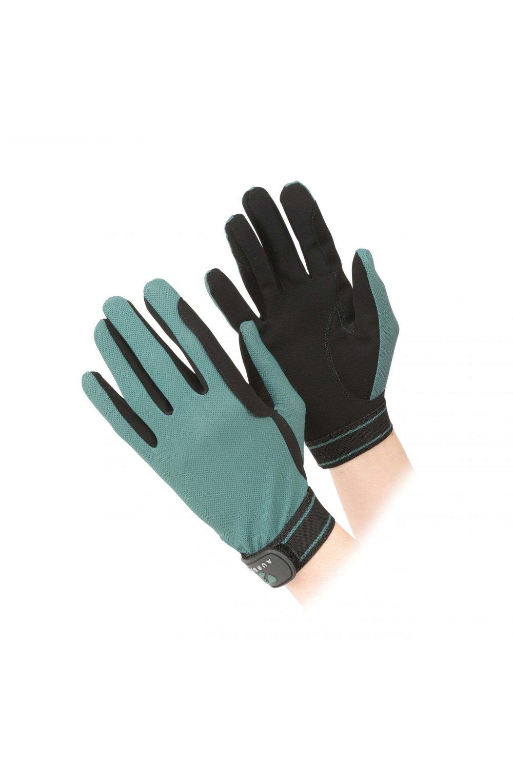 Сетчатые перчатки для верховой езды Aubrion, зеленый