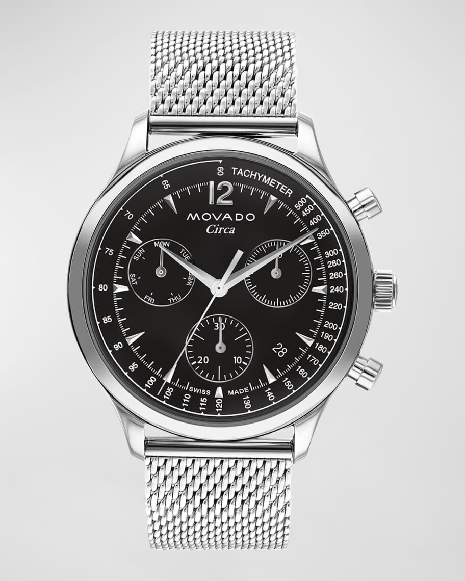 

Мужские часы с хронографом и сетчатым браслетом серии Circa Heritage, 43 мм Movado