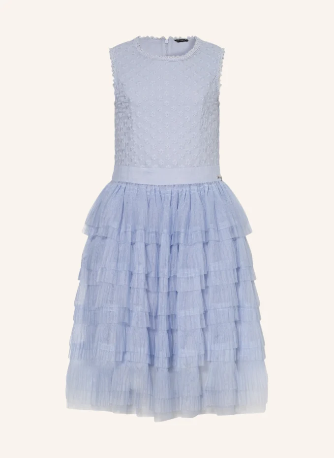 

Платье с вышивкой и рюшами Guess, синий