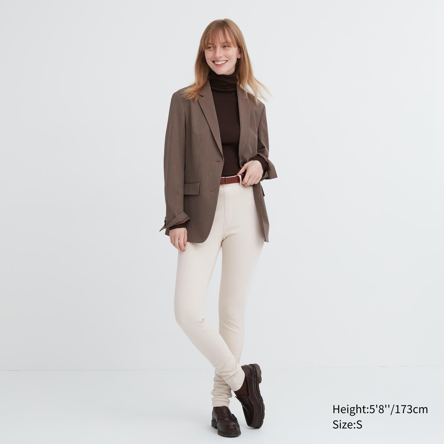 

Брюки UNIQLO heattech ultra с высокой посадкой, молочный