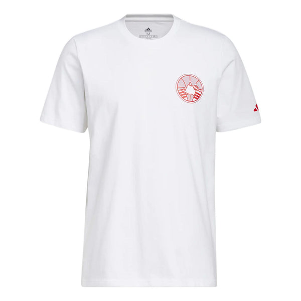 Футболка Men's adidas Harden Dynasty Logo Printing Round Neck Pullover Short Sleeve White T-Shirt, белый