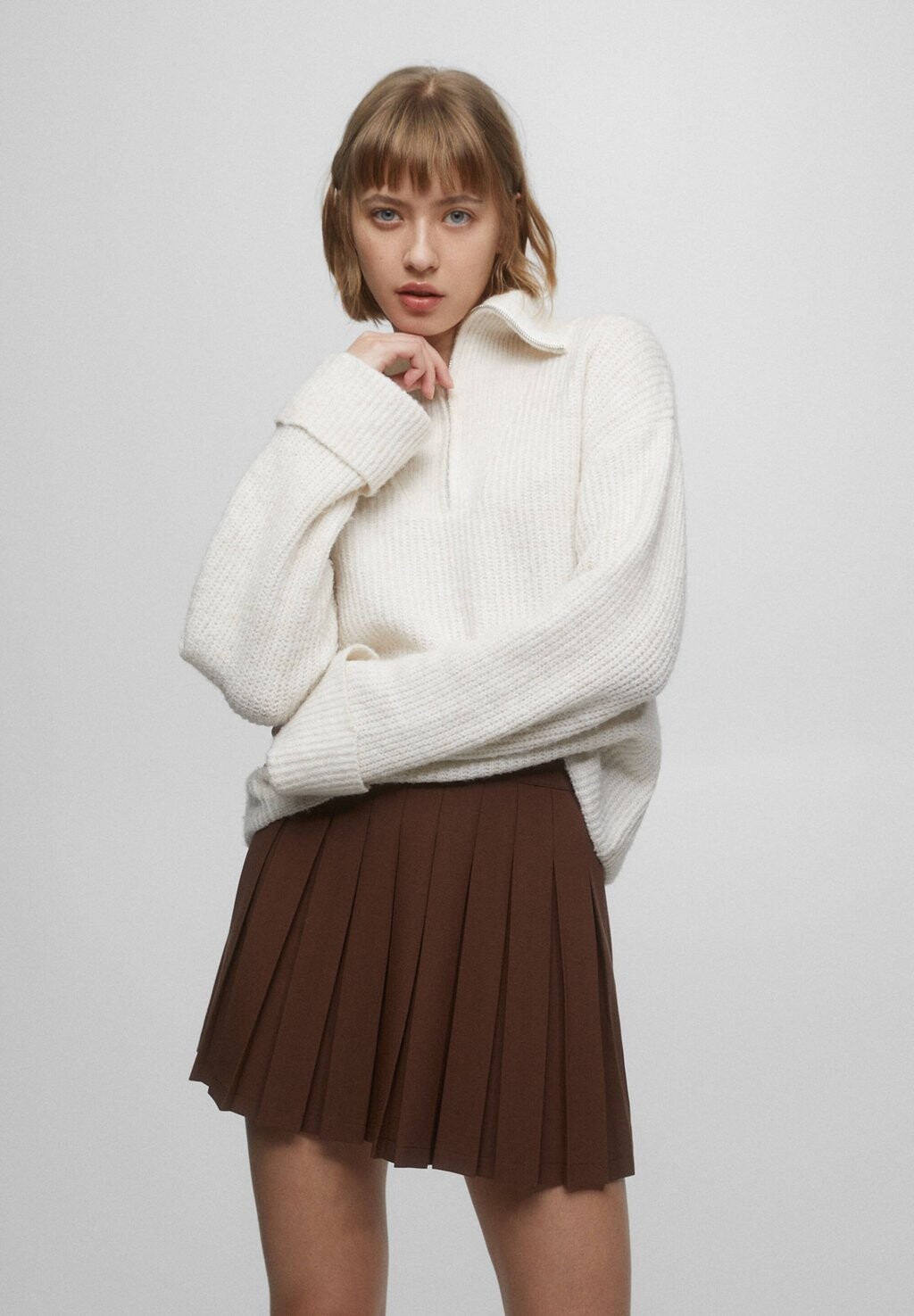 

Юбка-трапеция PULL&BEAR, коричневый