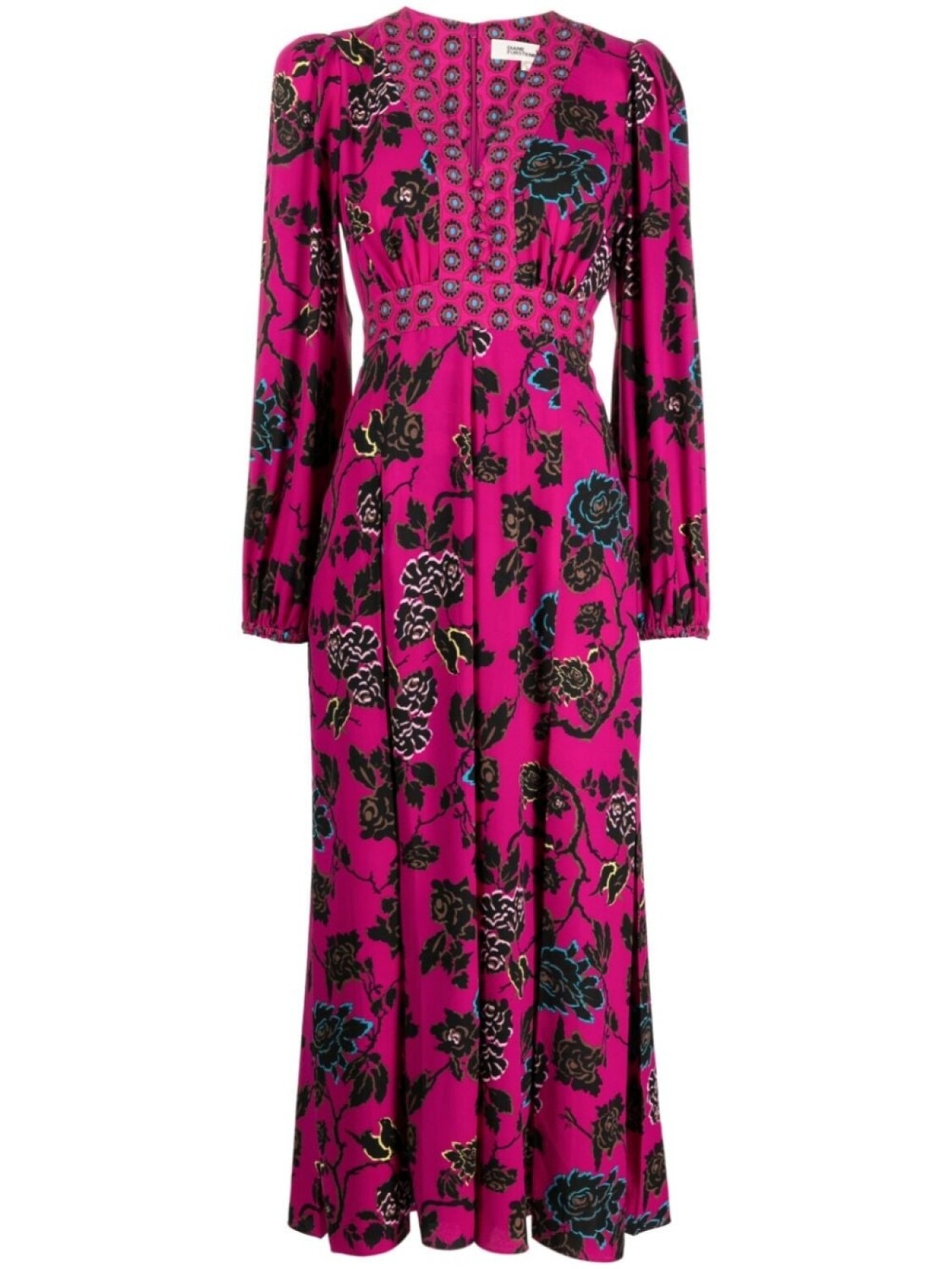 

Diane Von Furstenberg платье макси Anjiali с цветочным принтом, розовый