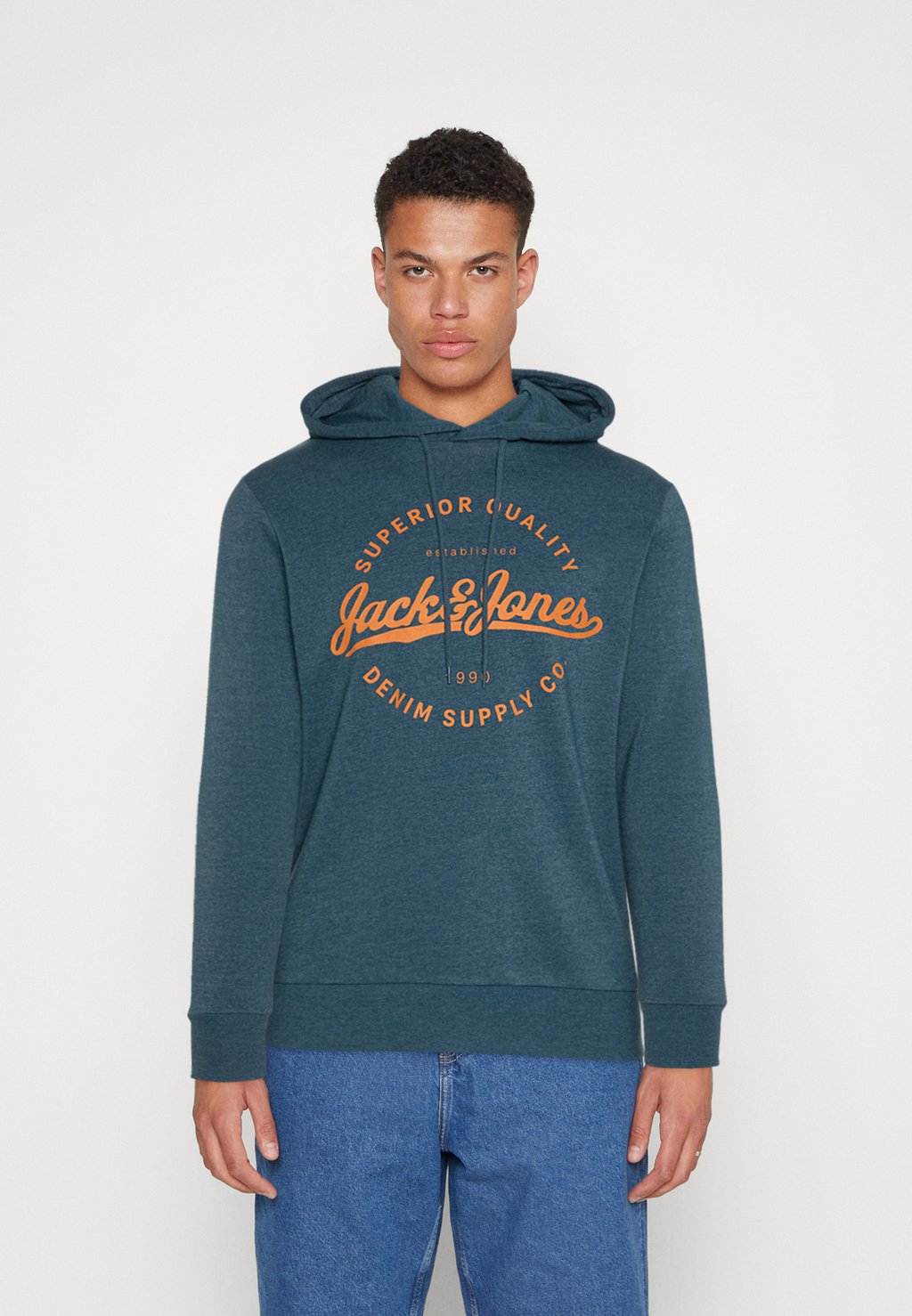 

Толстовка Jack & Jones Jjstanli Hood, матросская синяя, Серый