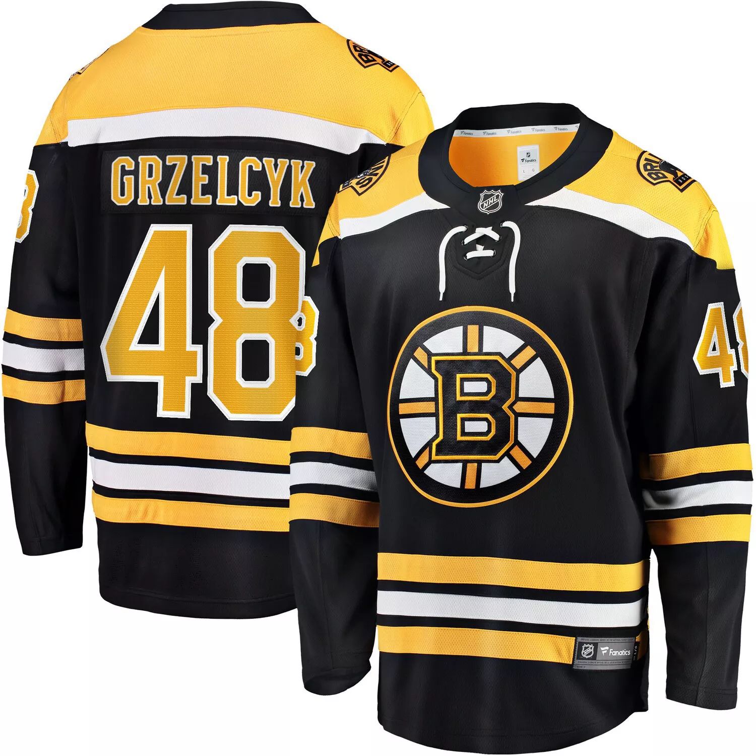 Мужская черная футболка с логотипом Matt Grzelcyk, команда Boston Bruins Team, отколовшаяся от дома команда Fanatics