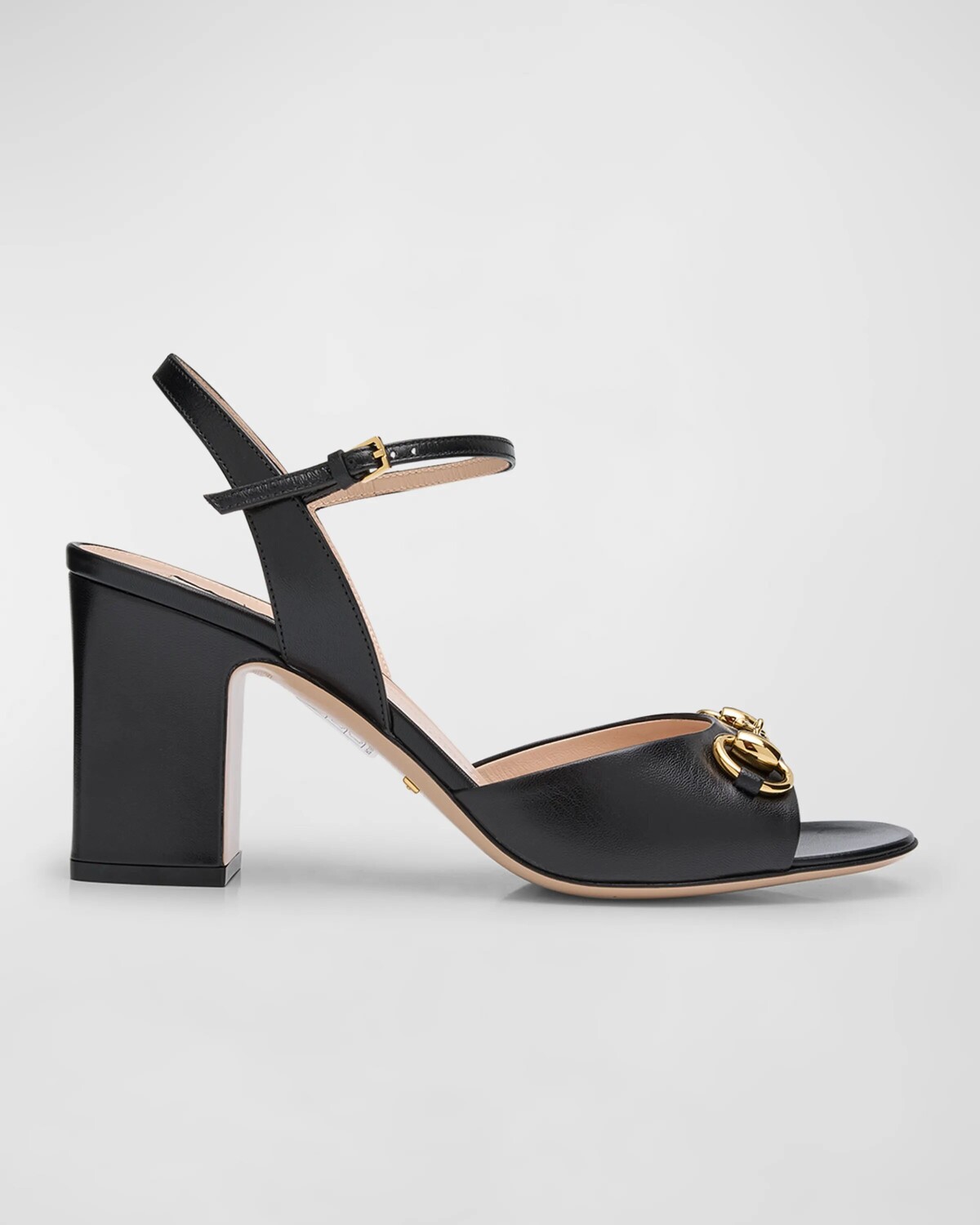 

Кожаные сандалии Lady с ремешком на щиколотке Horsebit Gucci, цвет Nero