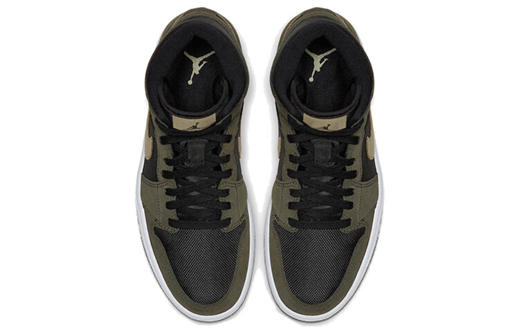 

Женские баскетбольные кроссовки Nike Air Jordan 1 Mid оливково-зеленого цвета