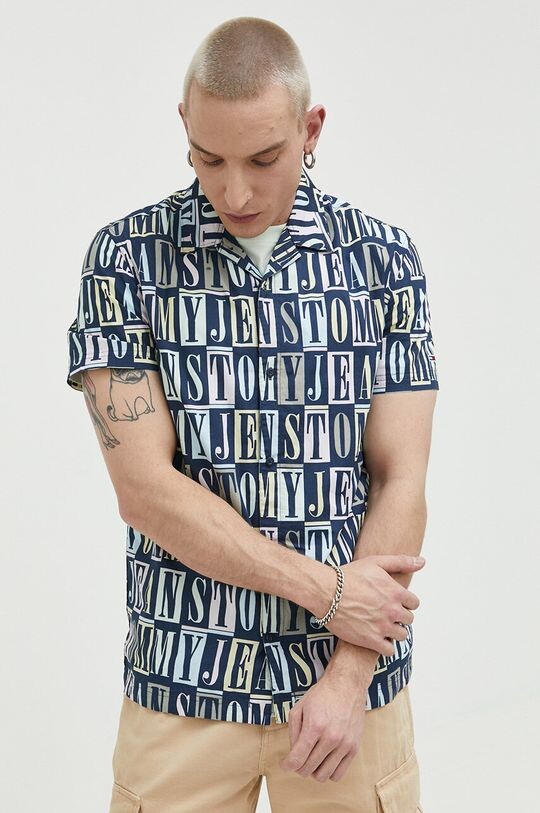 

Хлопчатобумажную рубашку Tommy Jeans, темно-синий