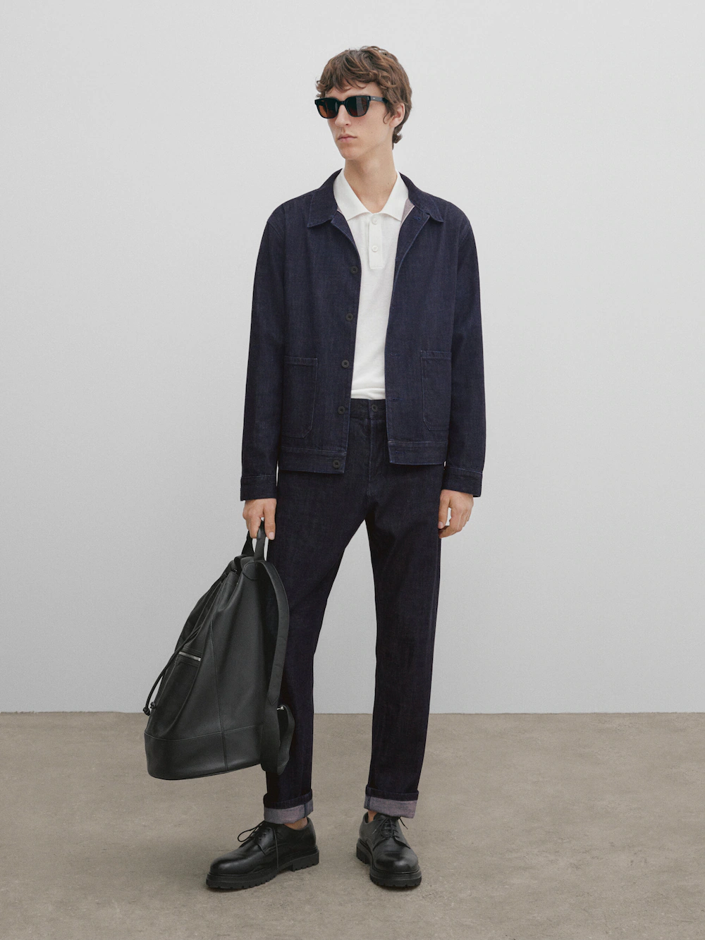

Джинсовая рубашка selvedge - studio Massimo Dutti, индиго