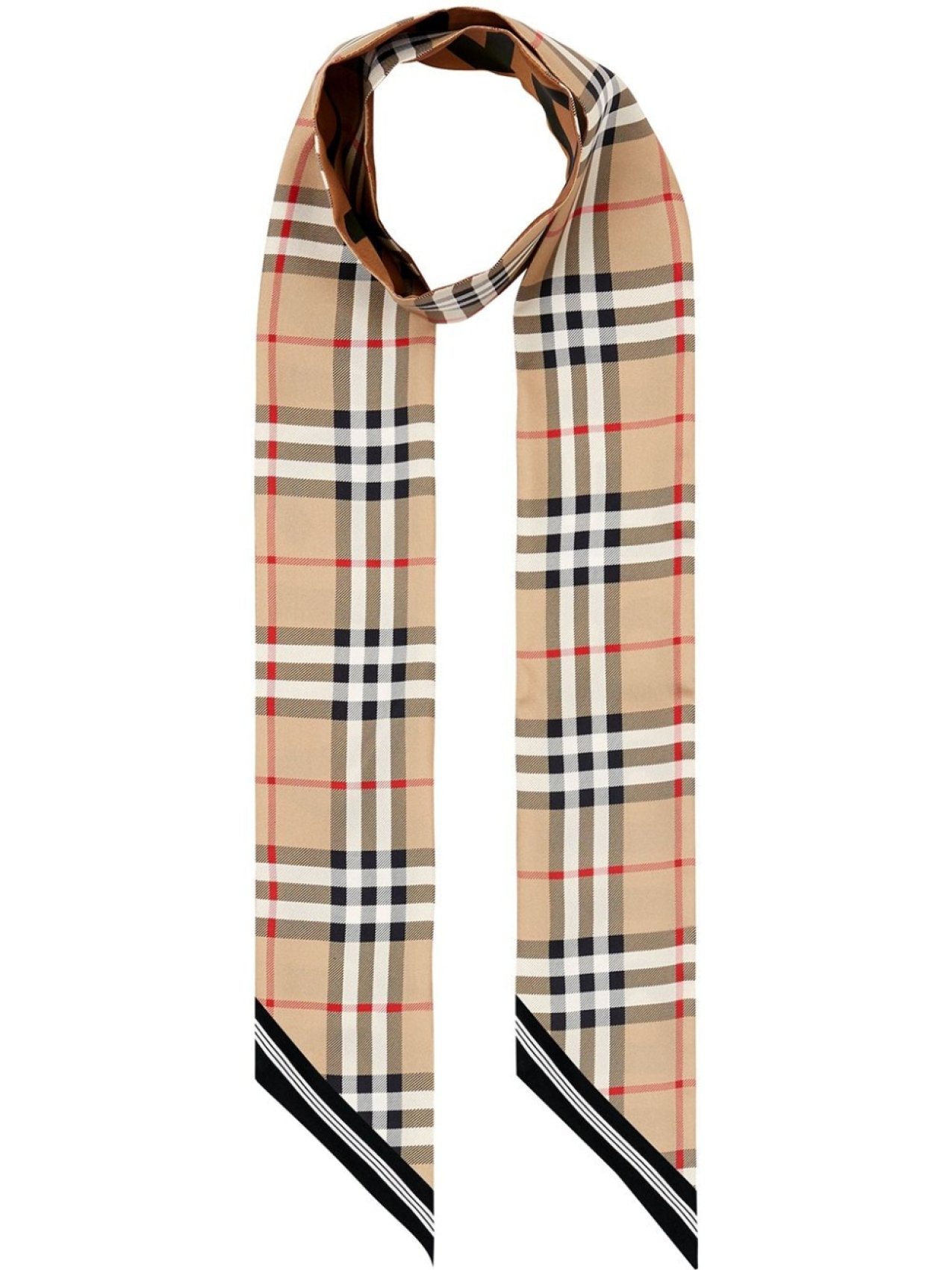 

Burberry узкий платок в клетку Vintage Check, нейтральный цвет