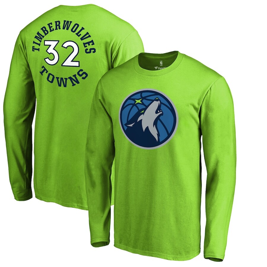 

Футболка с длинным рукавом Fanatics Branded Minnesota Timberwolves, зеленый