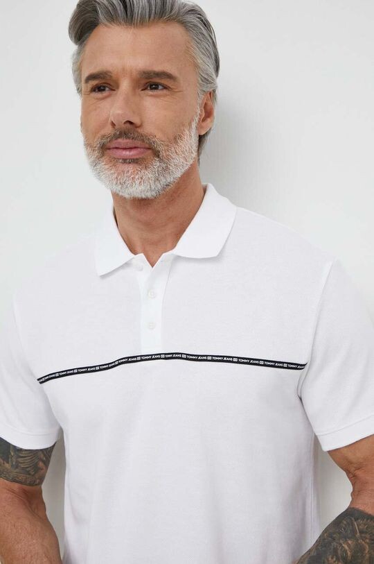 

Хлопковое поло Tommy Jeans, белый