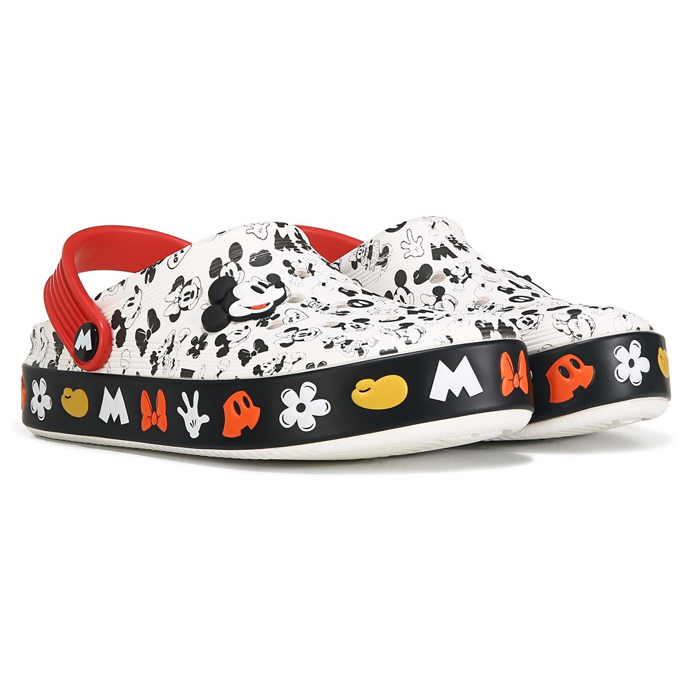 

Детские сабо Off Court с Микки и Минни Disney Little/Big Kid Crocs, белый