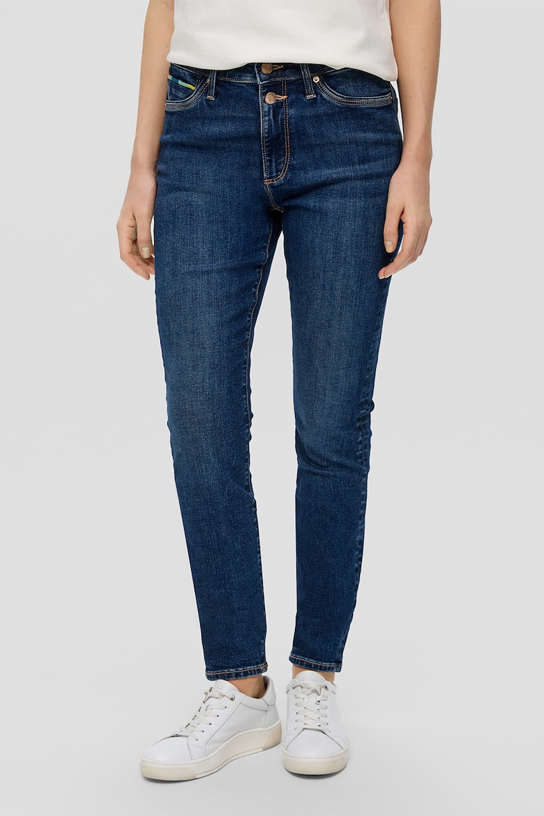 Узкие джинсы S Oliver, синий брюки джинсы s oliver артикул 10 3 13 26 185 2122199 цвет grey black 96z2 размер 116 reg