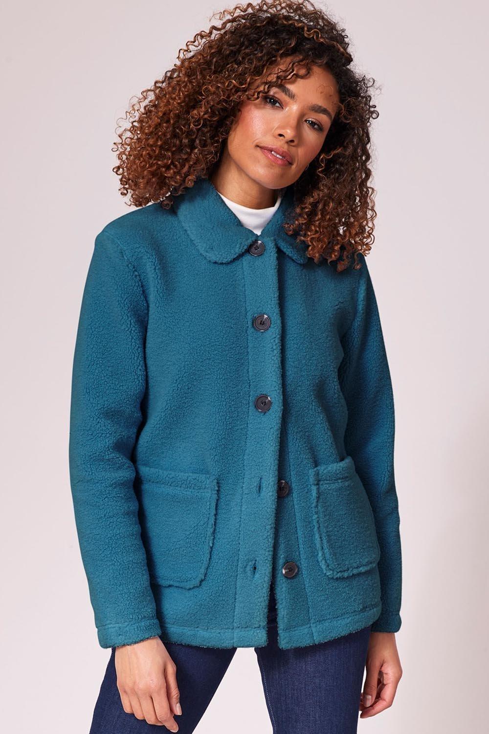 Уютная флисовая куртка из шерпа Cotton Traders, зеленый фото