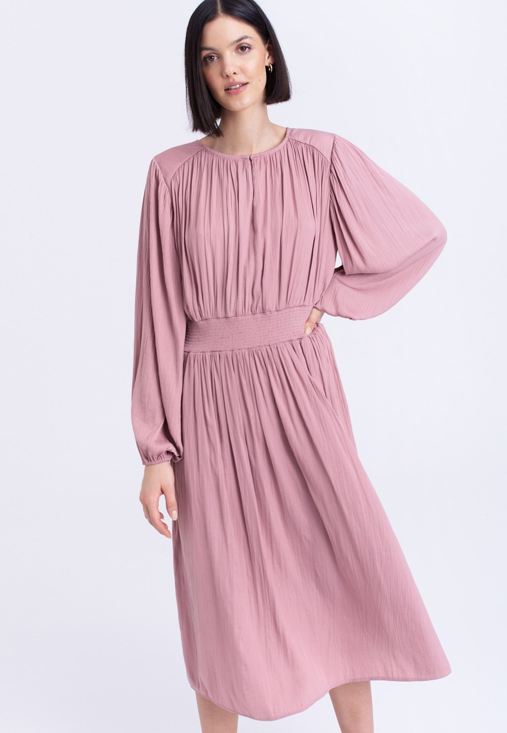 платье бантик розовый меланж Летнее платье Greenpoint, розовый меланж