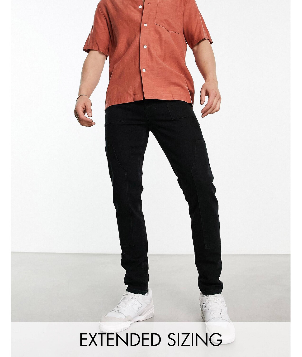 

Черные джинсы скинни с плотной отделкой ASOS DESIGN