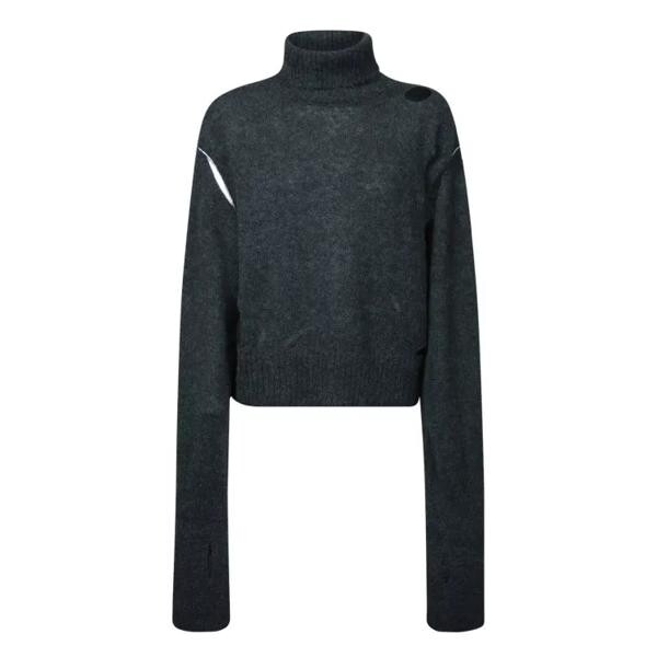 

Пулловер knit pullover design with cut-out details Mm6 Maison Margiela, черный